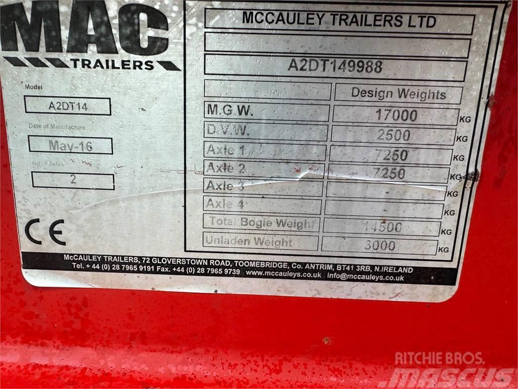  AG McCauley 14 Ton Dump Trailer, Oil & Air Brakes Remolques volquete