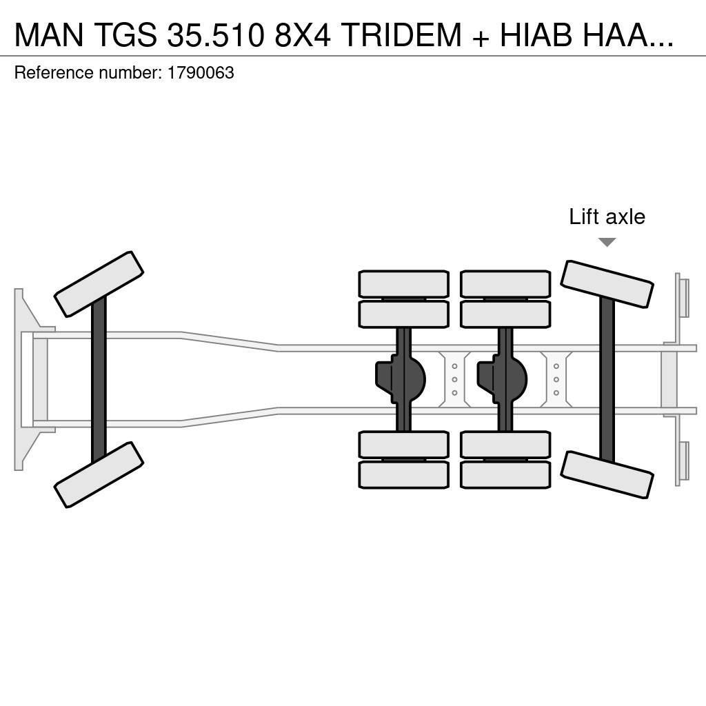 MAN TGS 35.510 8X4 TRIDEM + HIAB HAAKARM + PALFINGER P Camiones grúa