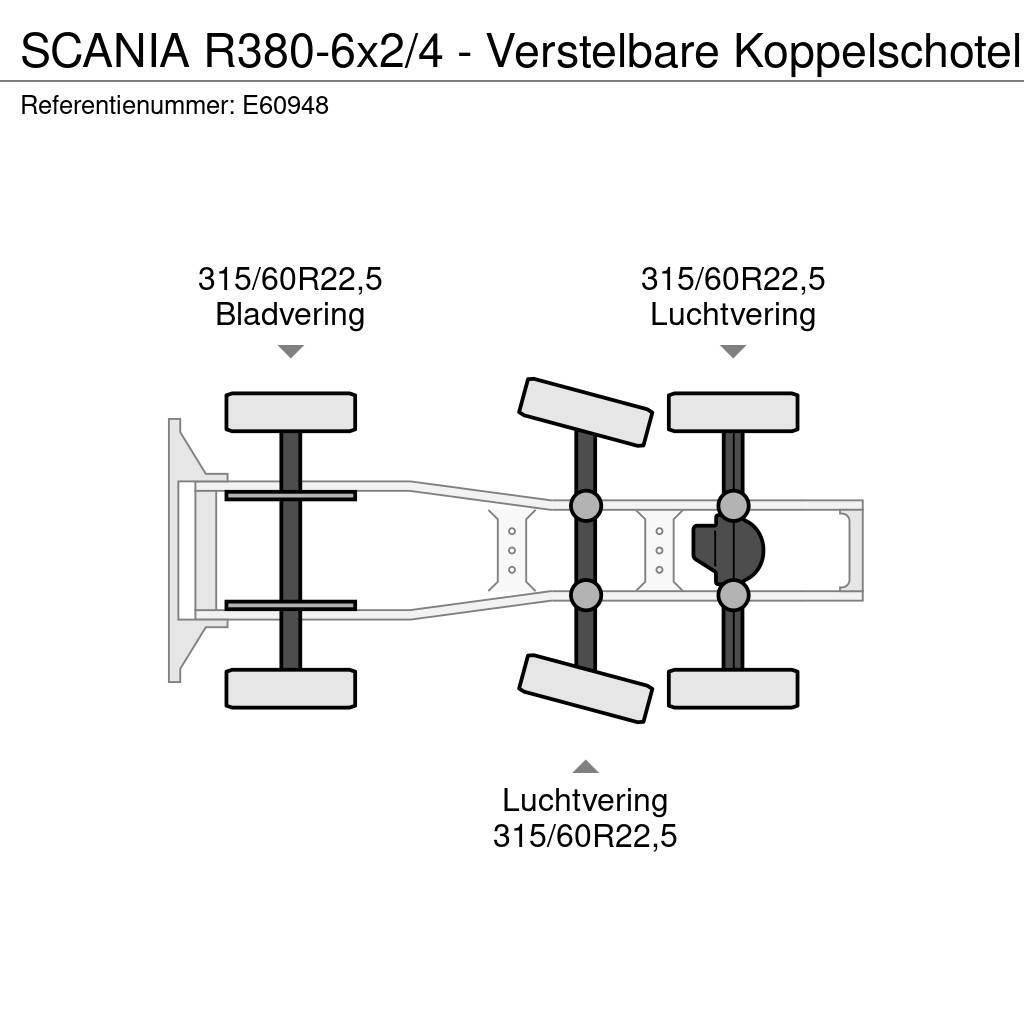 Scania R380-6x2/4 - Verstelbare Koppelschotel Cabezas tractoras