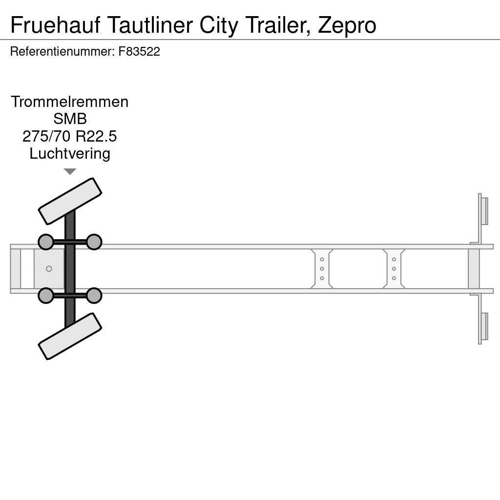 Fruehauf Tautliner City Trailer, Zepro Semirremolques con caja de lona