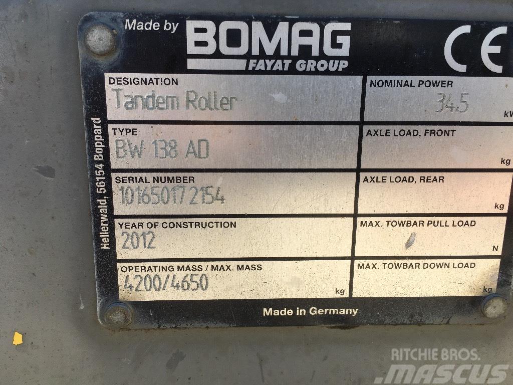 Bomag BW 138 AD Rodillos de doble tambor