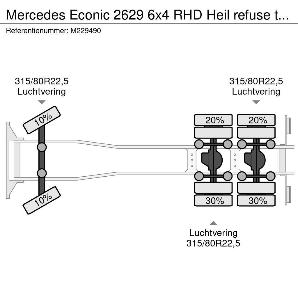 Mercedes-Benz Econic 2629 6x4 RHD Heil refuse truck Camiones de basura