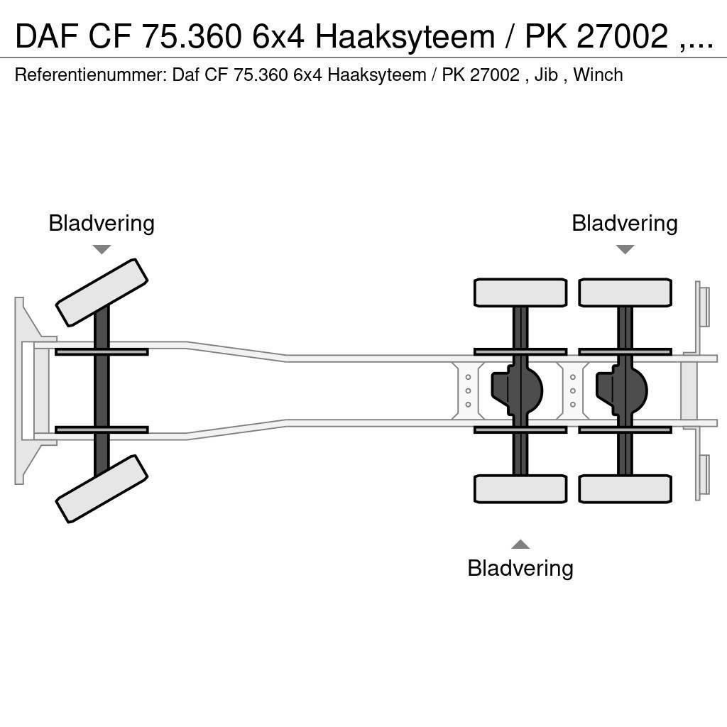 DAF CF 75.360 6x4 Haaksyteem / PK 27002 , Jib , Winch Camiones polibrazo