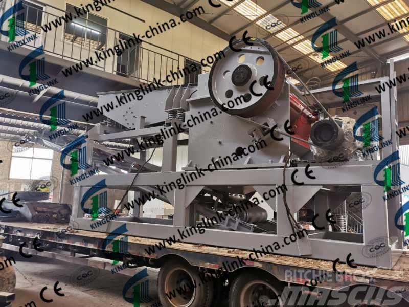 Kinglink PE600X900 Semi Mobile Quarry Jaw Crusher Plant Trituradoras móviles