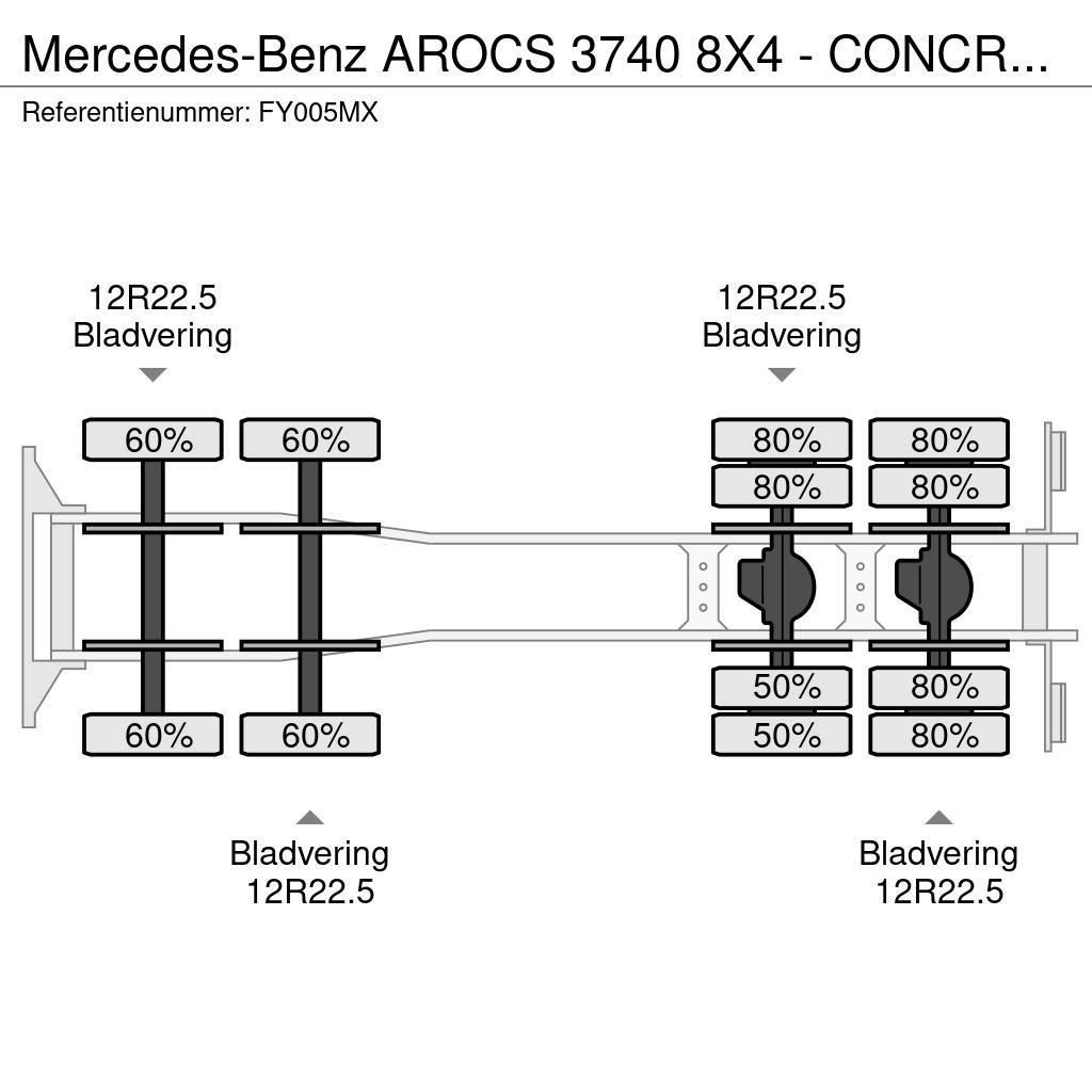 Mercedes-Benz AROCS 3740 8X4 - CONCRETE MIXER 9 M3 EKIPMAN Camiones hormigonera