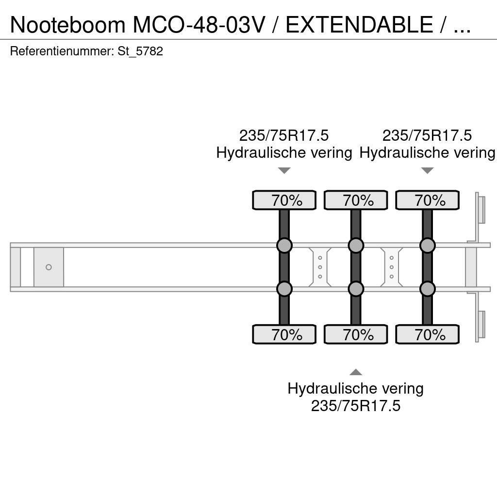 Nooteboom MCO-48-03V / EXTENDABLE / STEERING AXLES / Semirremolques de góndola rebajada