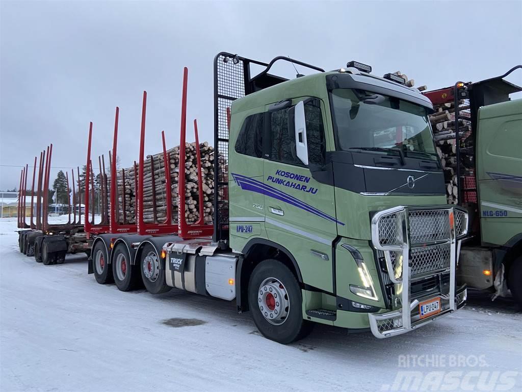 Volvo FH VTA-trippeli, vedonkatkaisu ja ryöminnät Transporte de madera