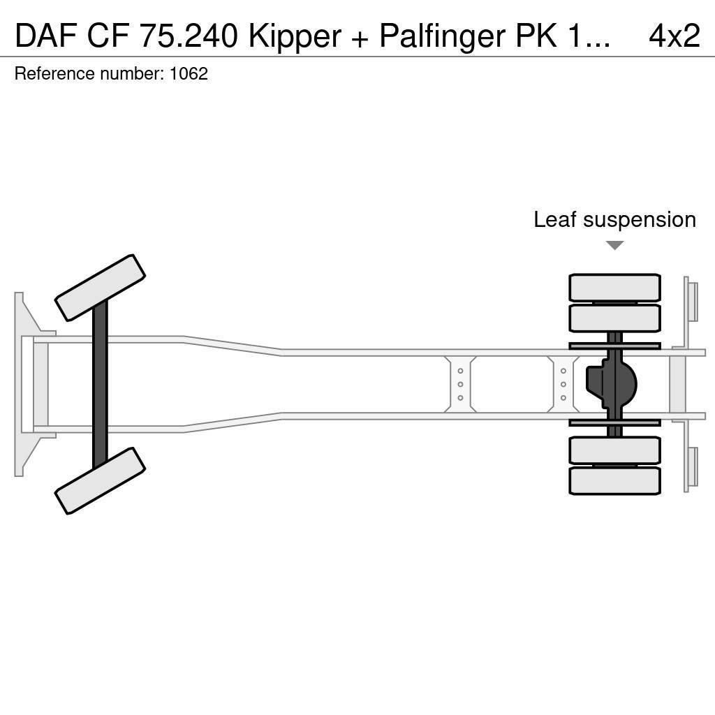 DAF CF 75.240 Kipper + Palfinger PK 10500 Crane Perfec Camiones bañeras basculantes o volquetes