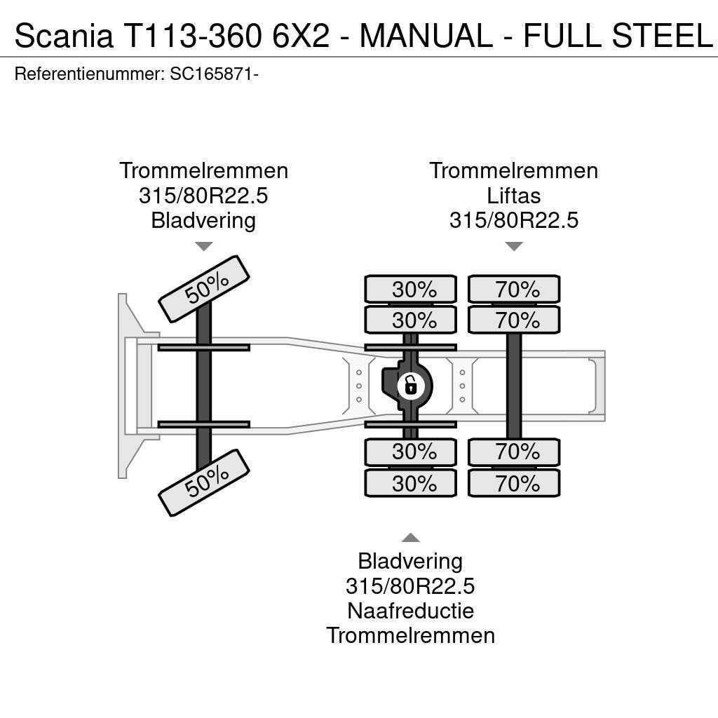 Scania T113-360 6X2 - MANUAL - FULL STEEL Cabezas tractoras