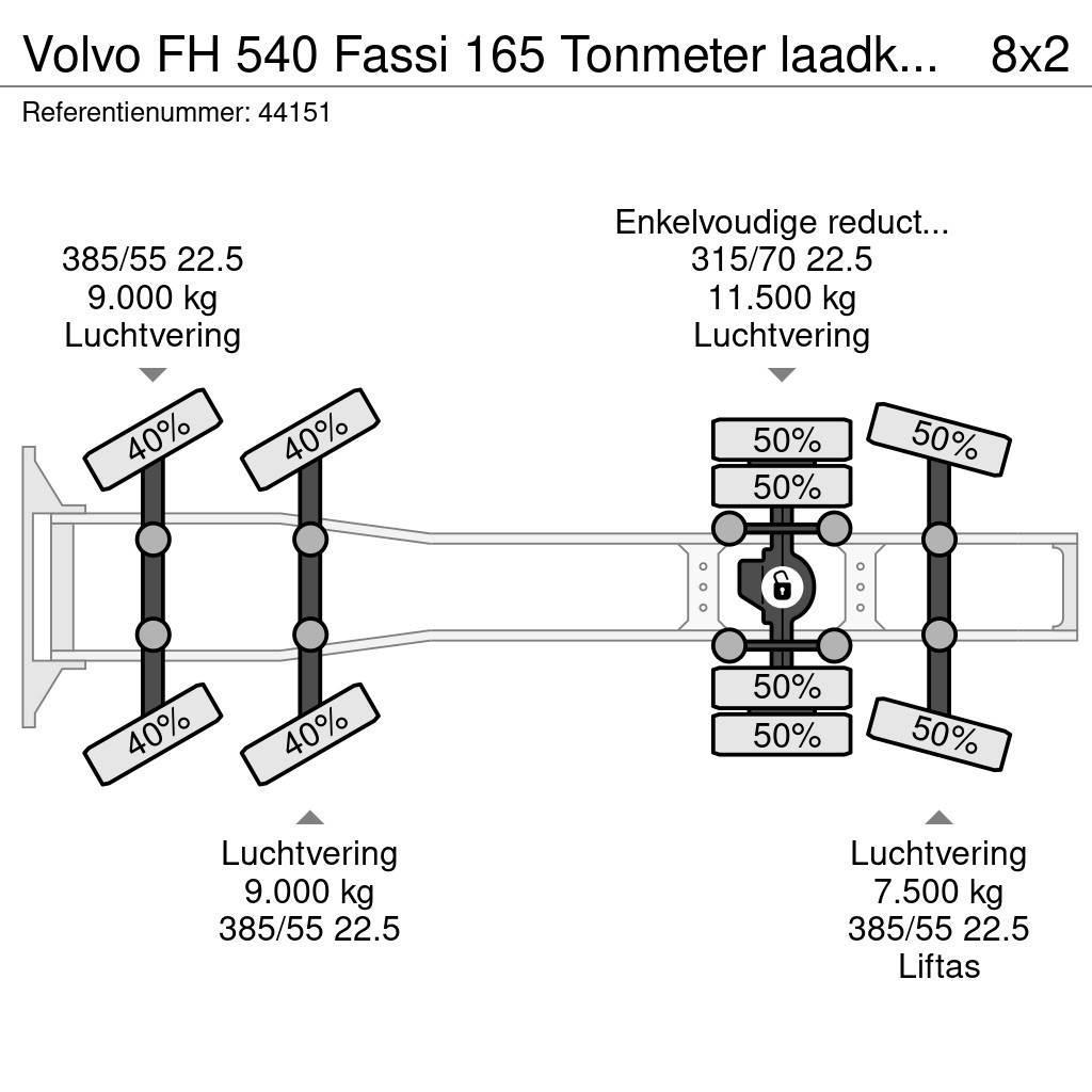 Volvo FH 540 Fassi 165 Tonmeter laadkraan + Fly-Jib Just Cabezas tractoras
