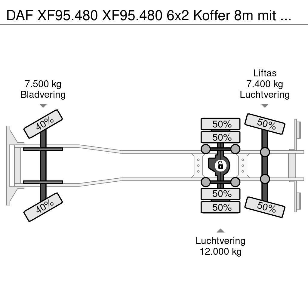 DAF XF95.480 XF95.480 6x2 Koffer 8m mit LBW Camiones caja cerrada