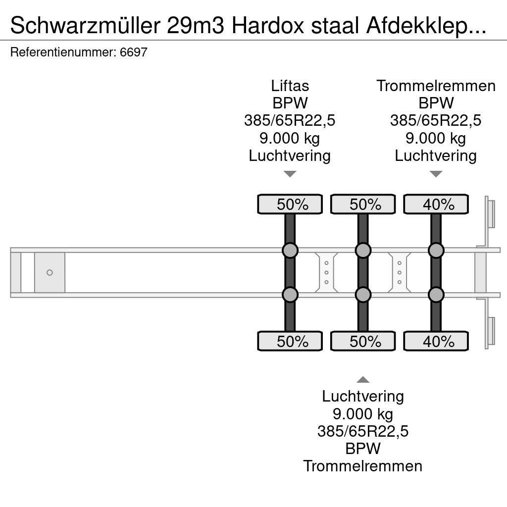 Schwarzmüller 29m3 Hardox staal Afdekkleppen Liftas Semirremolques bañera