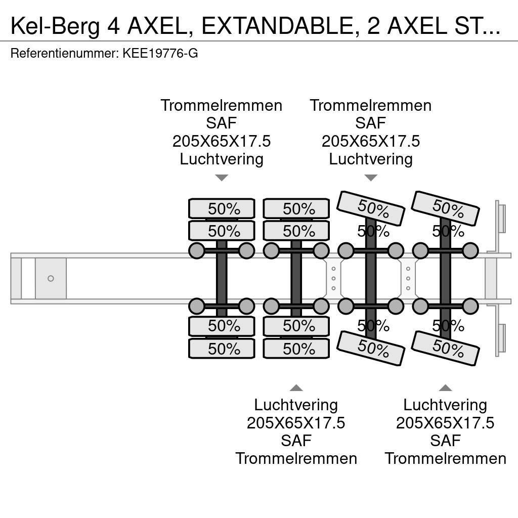 Kel-Berg 4 AXEL, EXTANDABLE, 2 AXEL STEERING Semirremolques de góndola rebajada