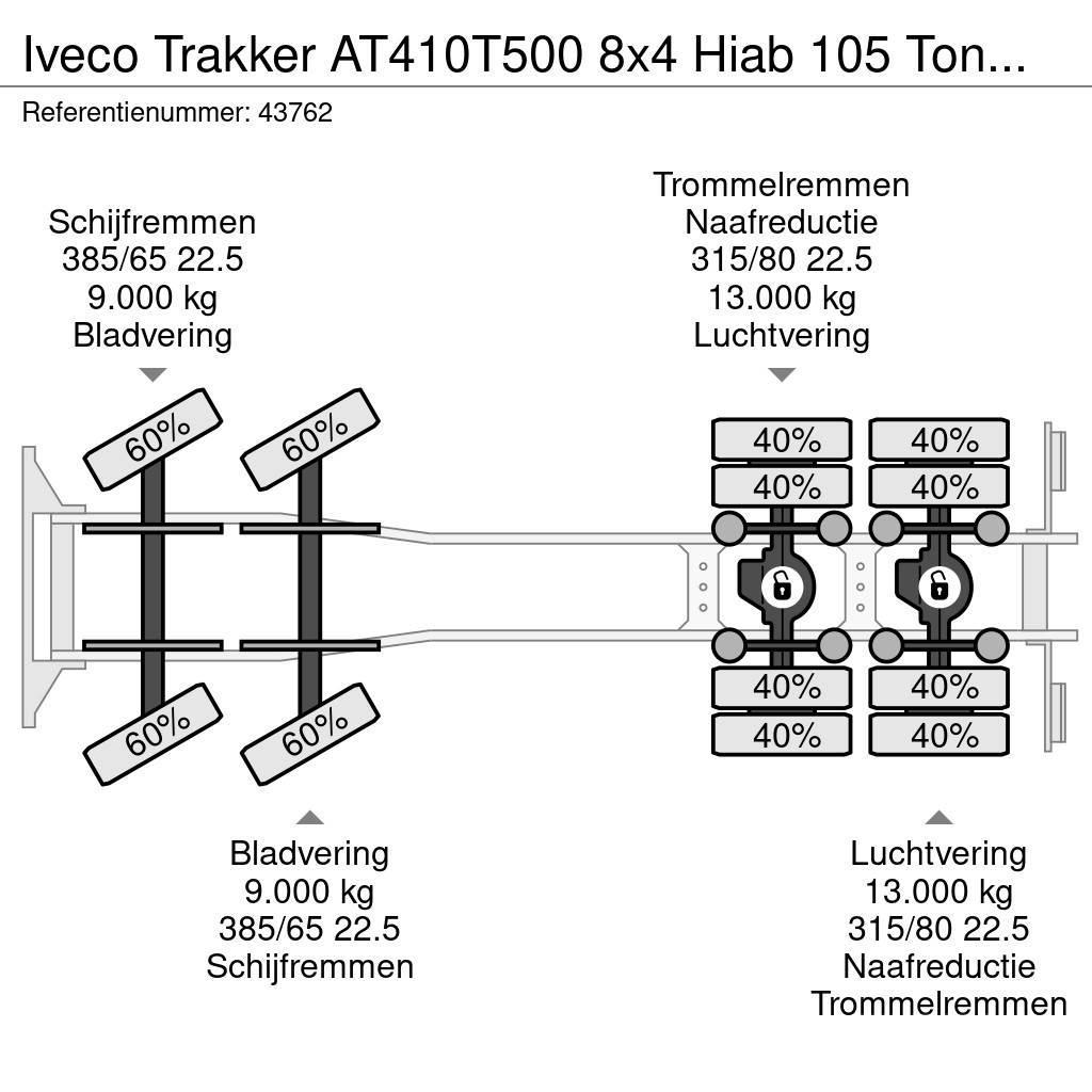 Iveco Trakker AT410T500 8x4 Hiab 105 Tonmeter laadkraan Grúas todo terreno