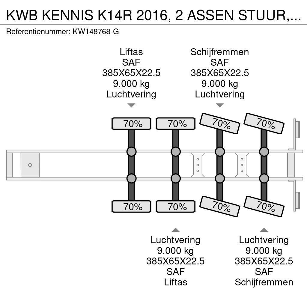  Kwb KENNIS K14R 2016, 2 ASSEN STUUR, 2 LIFT, SAF D Semirremolques de plataformas planas/laterales abatibles