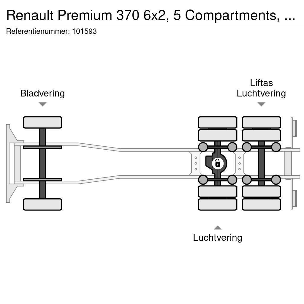 Renault Premium 370 6x2, 5 Compartments, Silo, Bulk, Palle Camiones cisterna