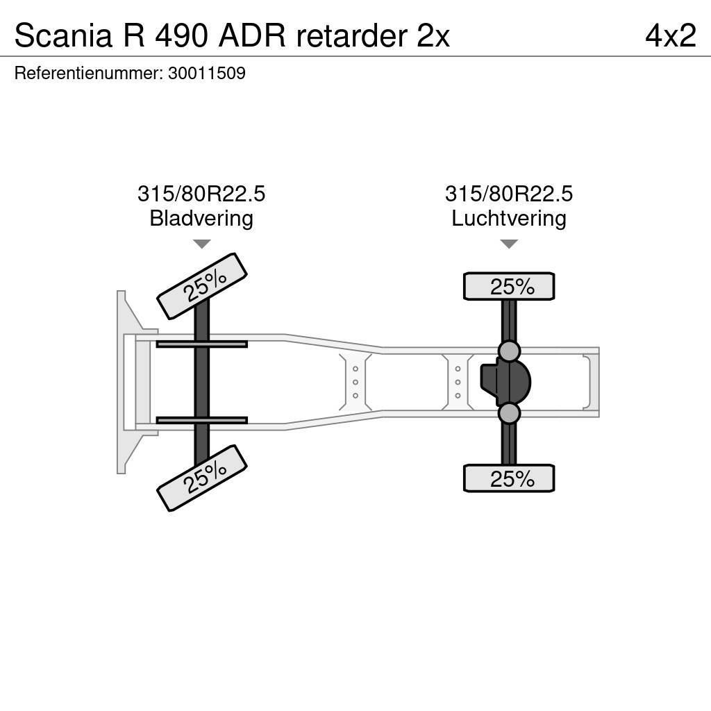 Scania R 490 ADR retarder 2x Cabezas tractoras