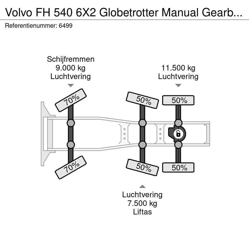 Volvo FH 540 6X2 Globetrotter Manual Gearbox Hydraulic N Cabezas tractoras