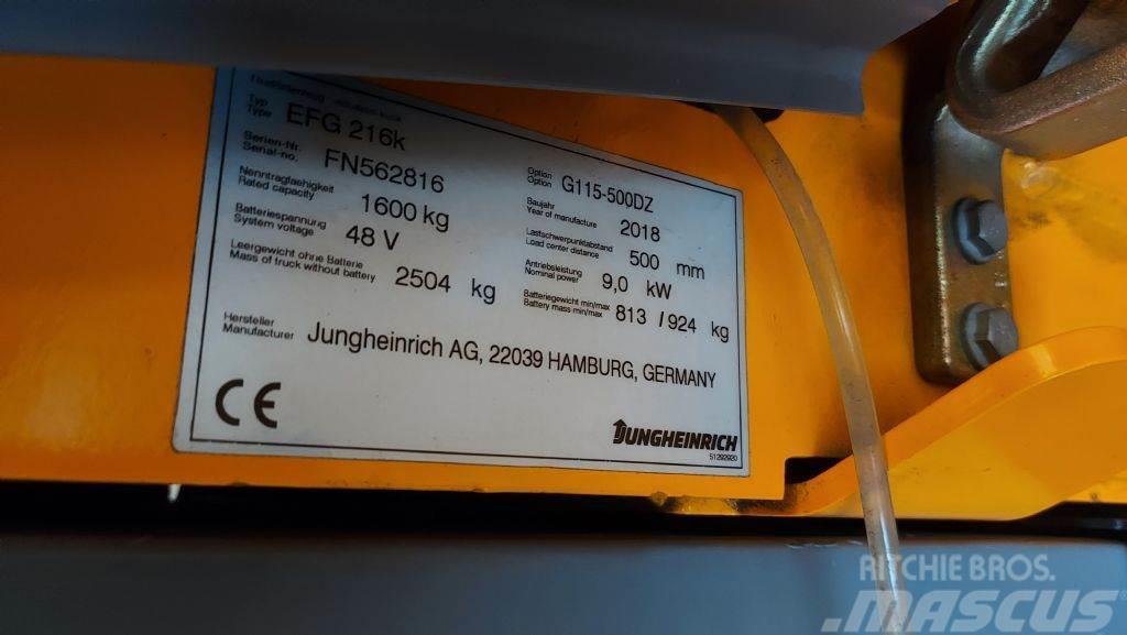 Jungheinrich EFG 216 K // SS // ZV // Duplex // HH 5000mm Carretillas de horquilla eléctrica