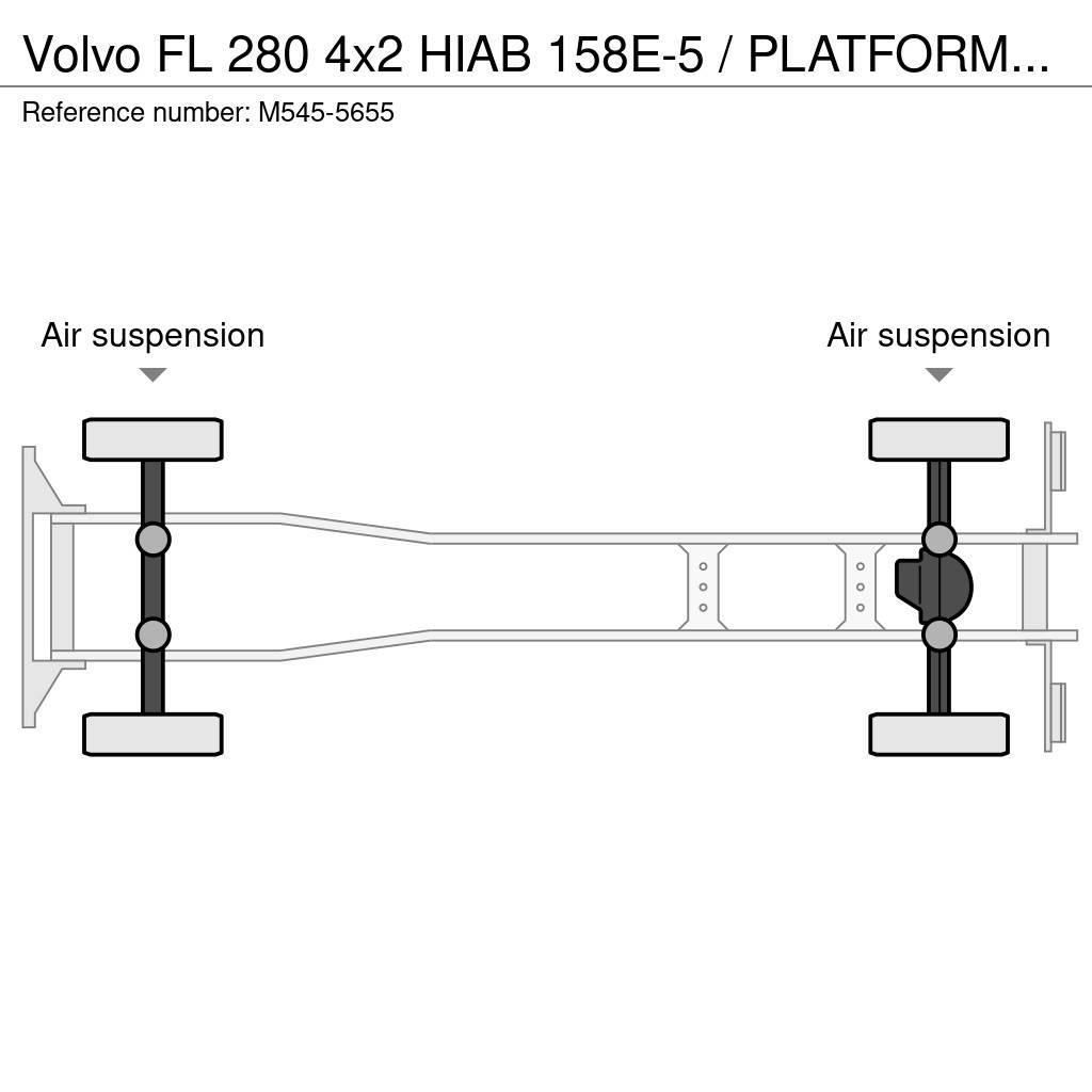 Volvo FL 280 4x2 HIAB 158E-5 / PLATFORM L=6027 mm Camiones grúa