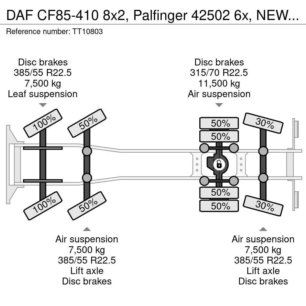 DAF CF85-410 8x2, Palfinger 42502 6x, NEW Engine Grúas todo terreno