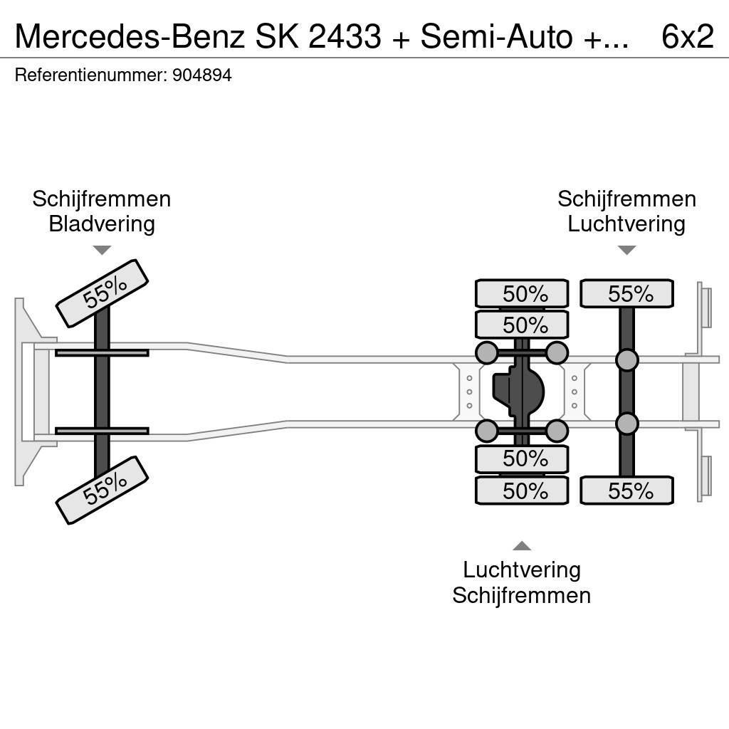 Mercedes-Benz SK 2433 + Semi-Auto + PTO + Serie 14 Crane + 3 ped Camiones portacontenedores
