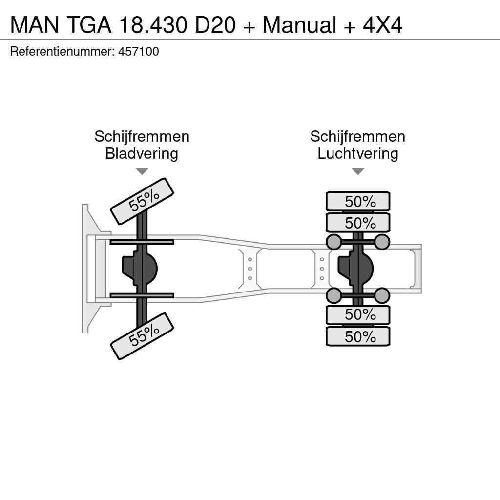MAN TGA 18.430 D20 + Manual + 4X4 Cabezas tractoras