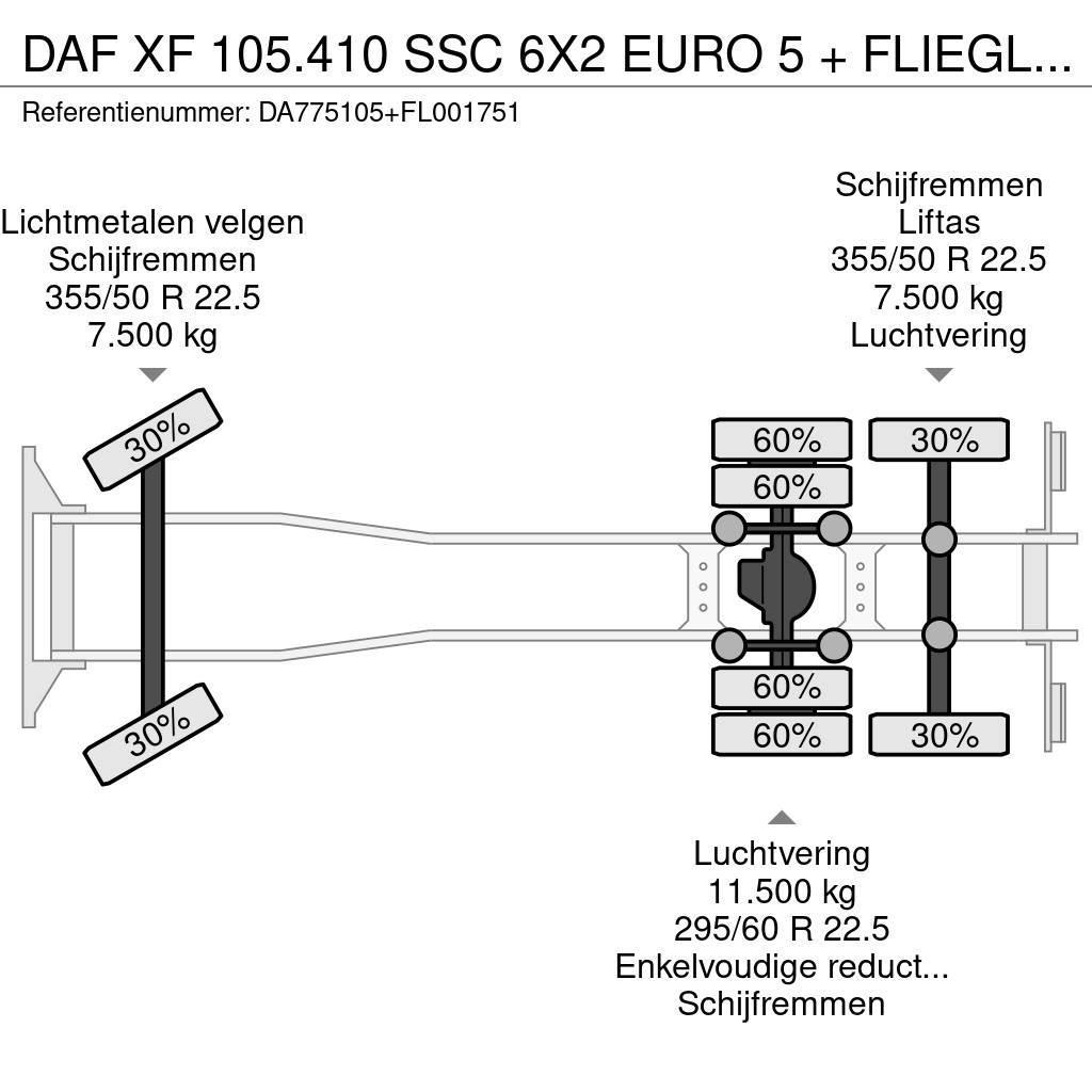 DAF XF 105.410 SSC 6X2 EURO 5 + FLIEGL 2 AXLE Isotermos y frigoríficos