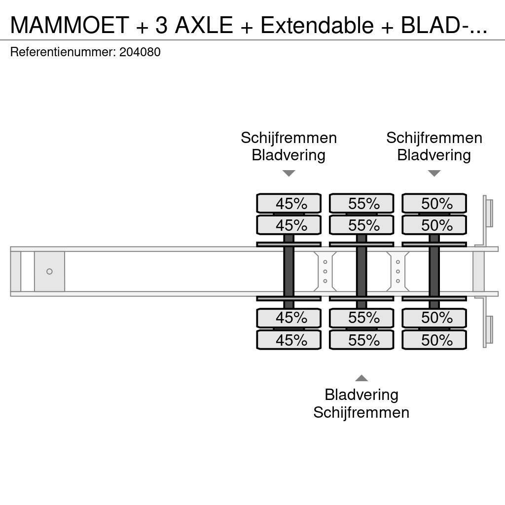 Mammoet + 3 AXLE + Extendable + BLAD-BLAD-BLAD Semirremolques de góndola rebajada