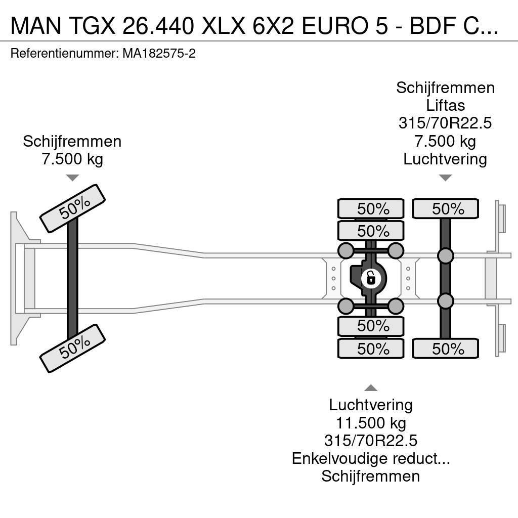 MAN TGX 26.440 XLX 6X2 EURO 5 - BDF CHASSIS + RETARDER Camiones con gancho