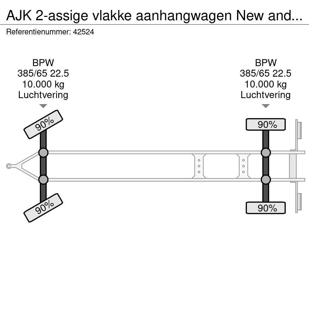 AJK 2-assige vlakke aanhangwagen New and Unused! Plataforma plana/laterales abatibles