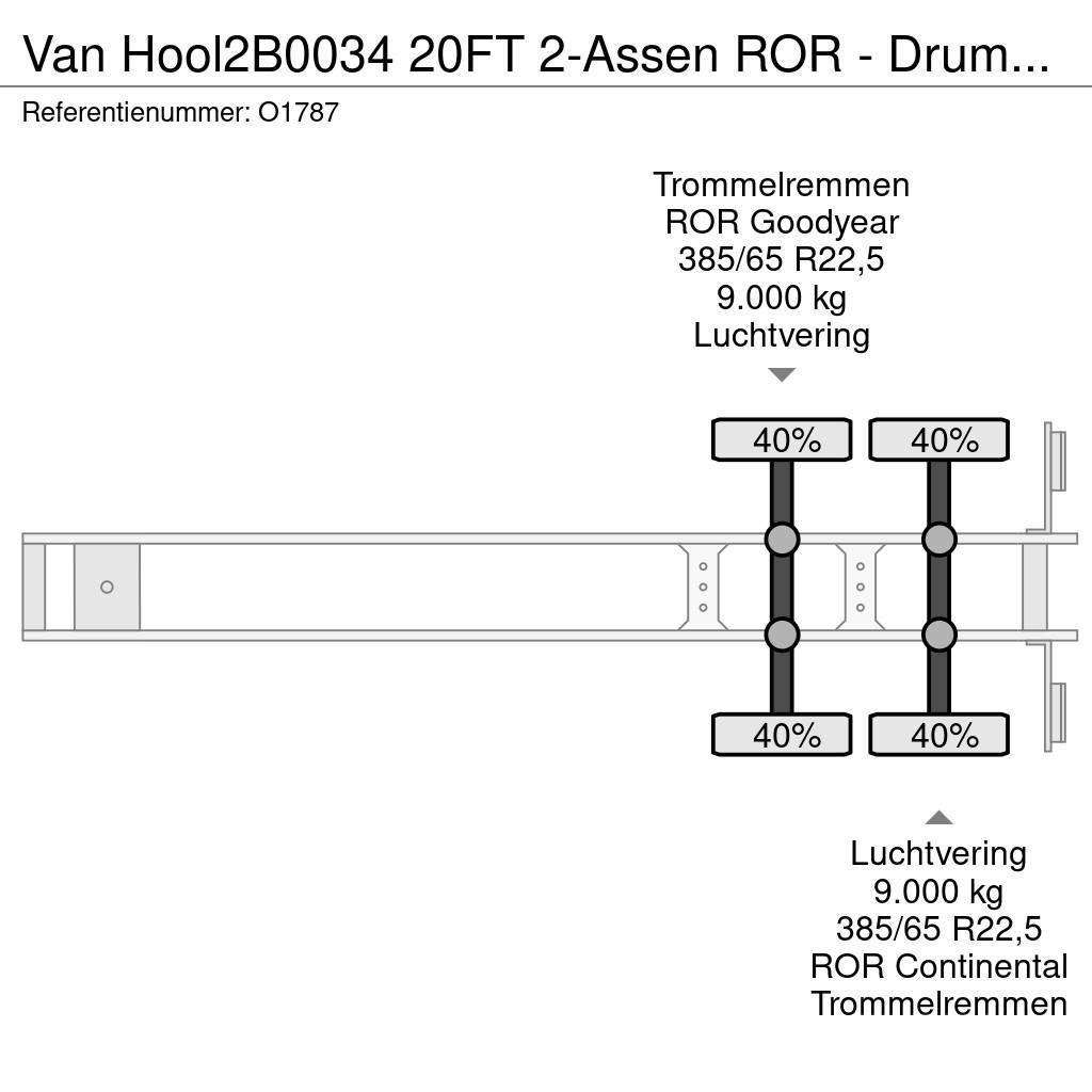 Van Hool 2B0034 20FT 2-Assen ROR - DrumBrakes - Airsuspensi Semirremolques portacontenedores