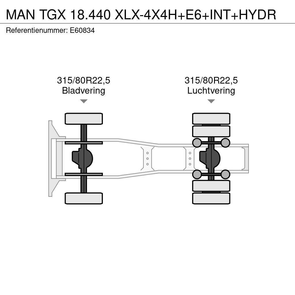 MAN TGX 18.440 XLX-4X4H+E6+INT+HYDR Cabezas tractoras