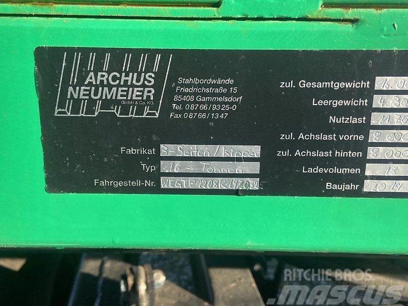  Archus Neumeier 3 Seiten Kipper Anhänger 16 t. Camiones bañeras basculantes o volquetes