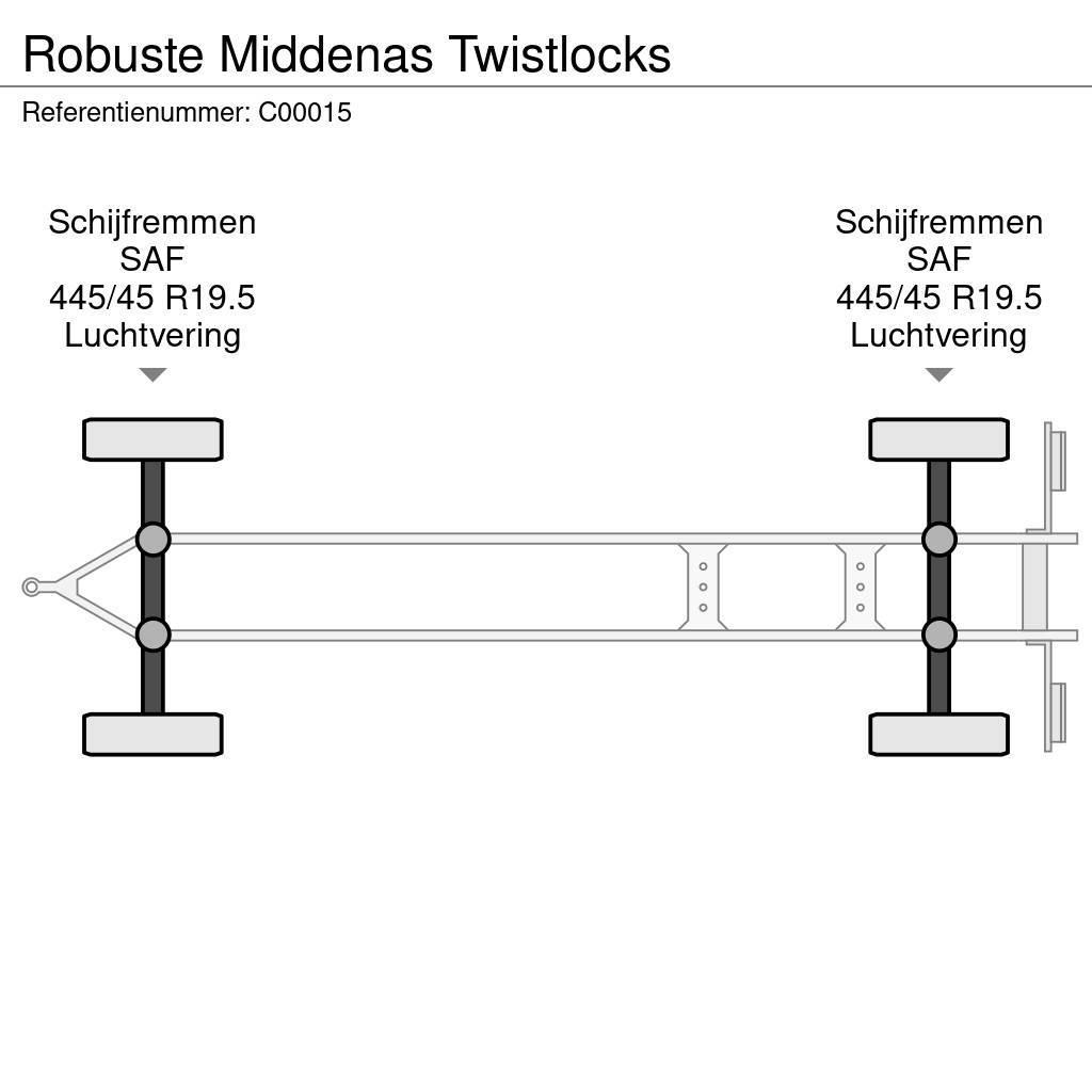Robuste Middenas Twistlocks Plataforma plana/laterales abatibles