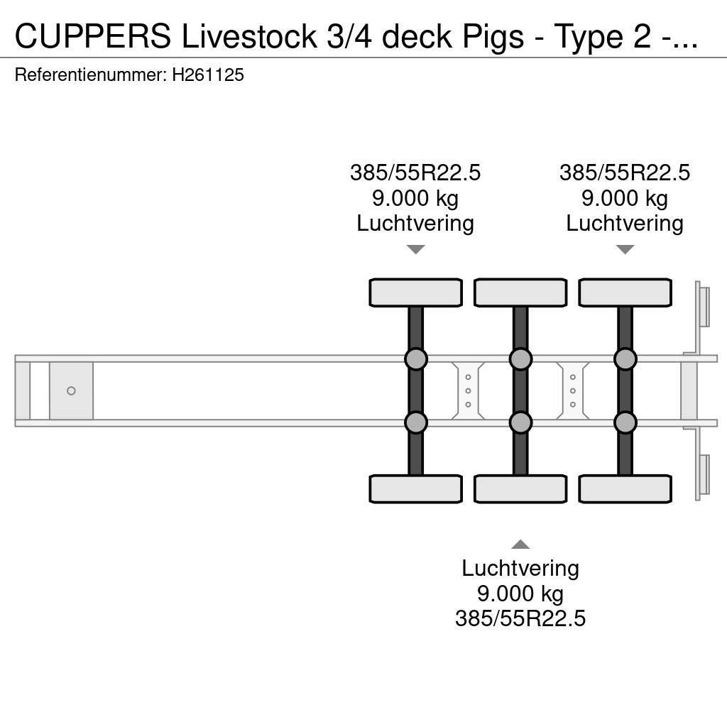  CUPPERS Livestock 3/4 deck Pigs  - Type 2 - Water Semirremolques de ganado