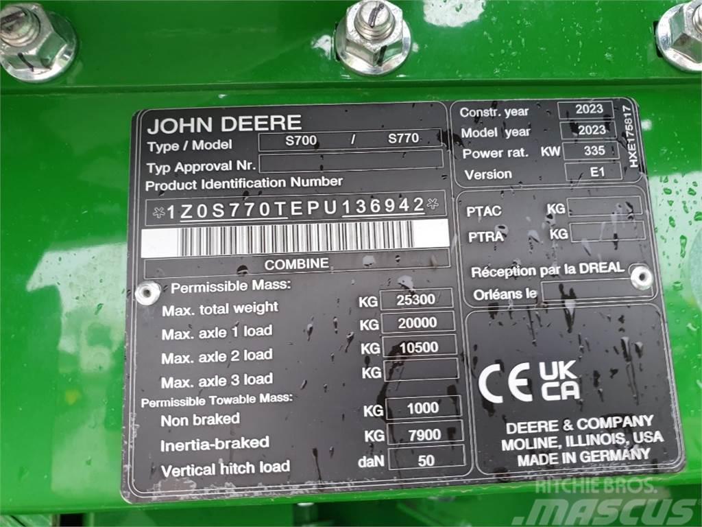 John Deere S770 Cosechadoras combinadas