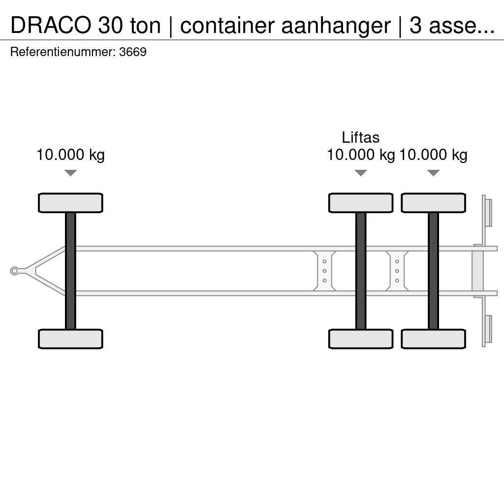 Draco 30 ton | container aanhanger | 3 asser overzetter Remolques portacontenedores