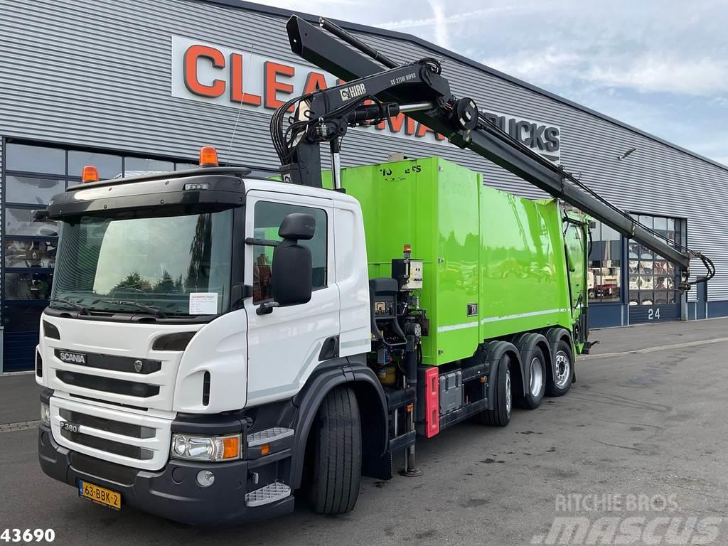 Scania P 360 Faun 18m³ + Hiab crane + Underground Contain Camiones de basura