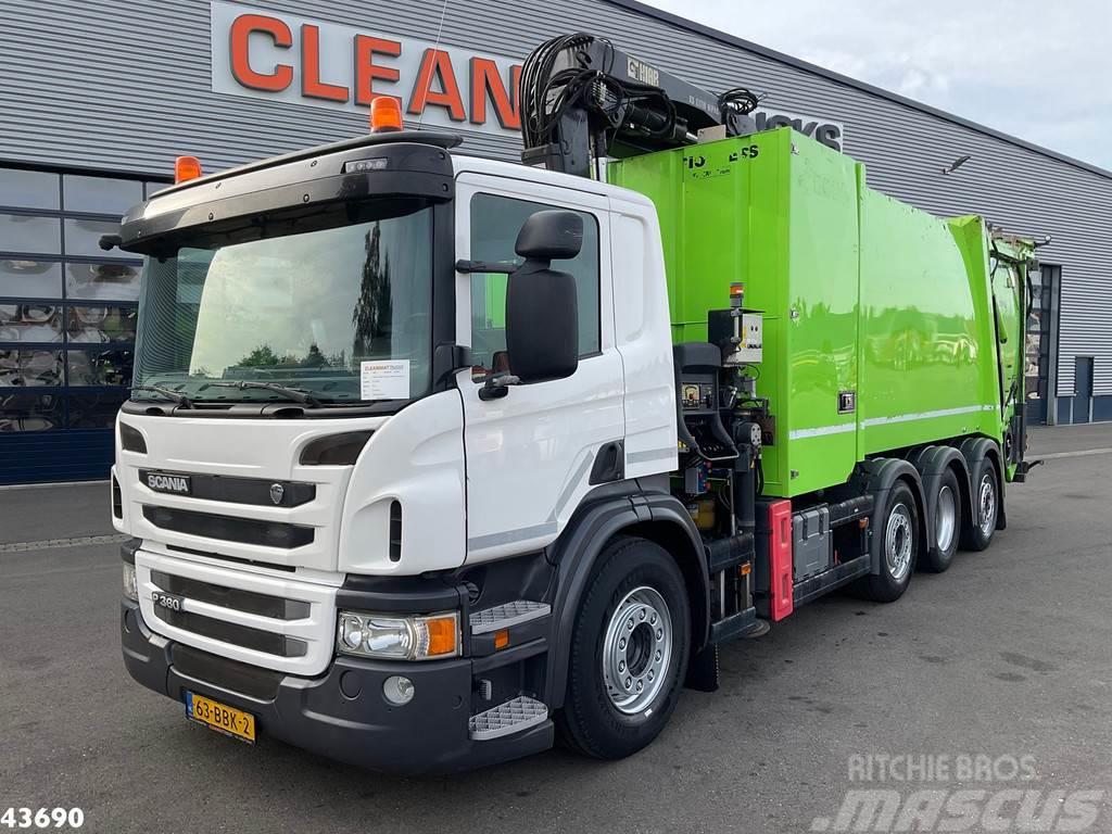 Scania P 360 Faun 18m³ + Hiab crane + Underground Contain Camiones de basura