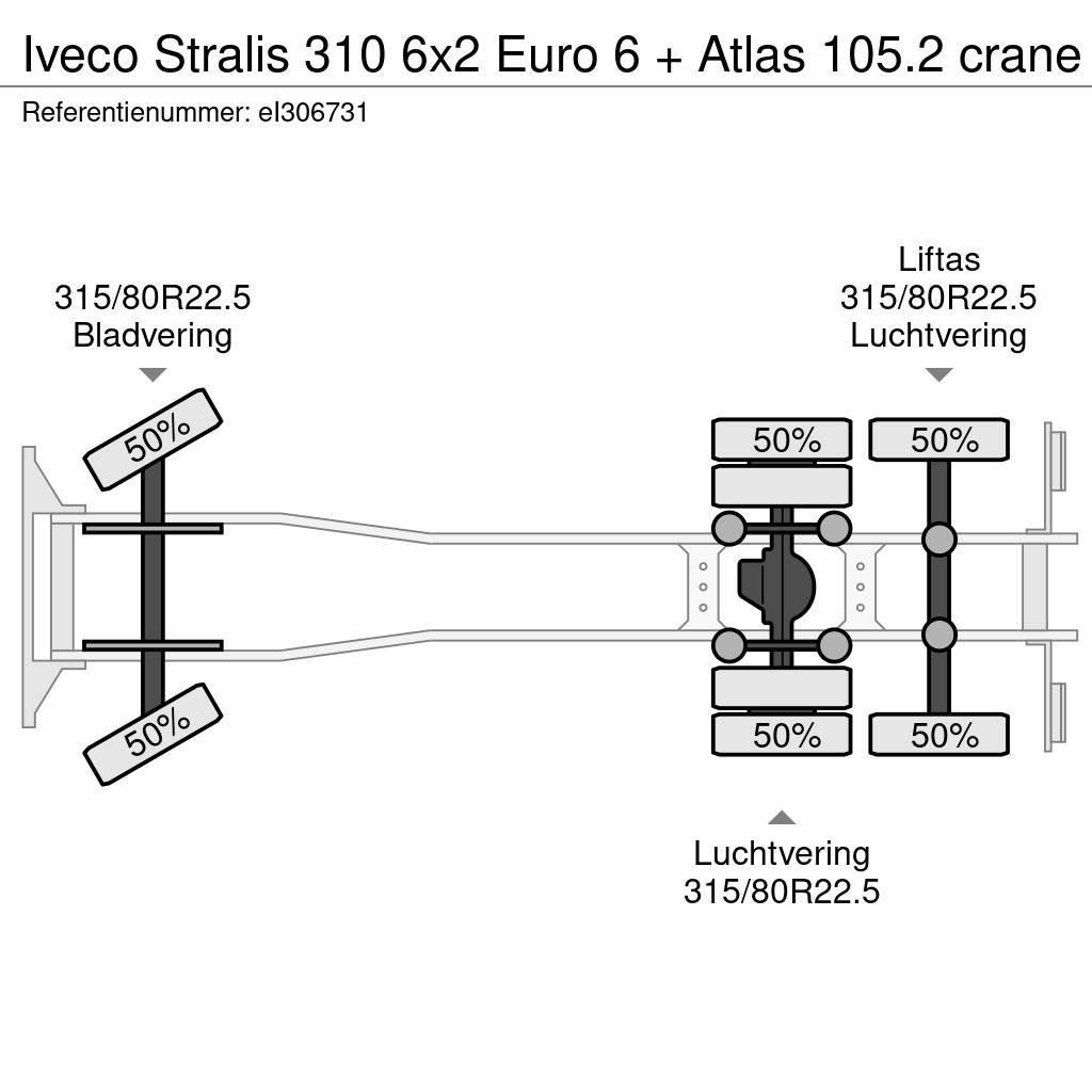 Iveco Stralis 310 6x2 Euro 6 + Atlas 105.2 crane Camiones plataforma