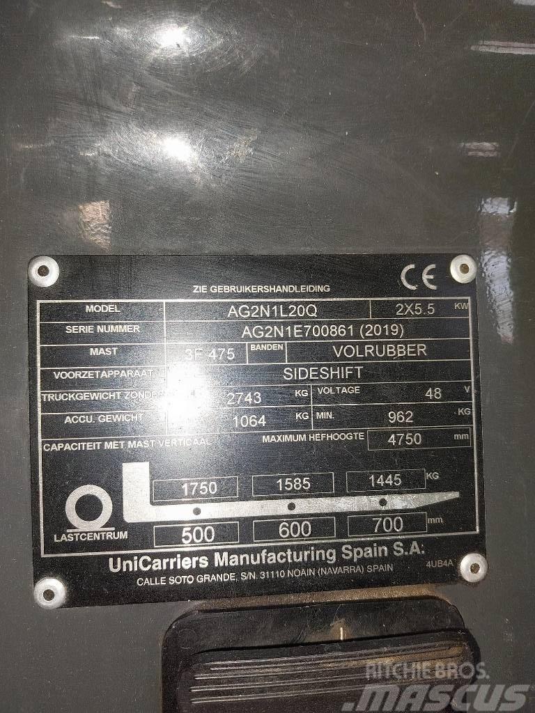 UniCarriers AG2N1L20Q Carretillas de horquilla eléctrica