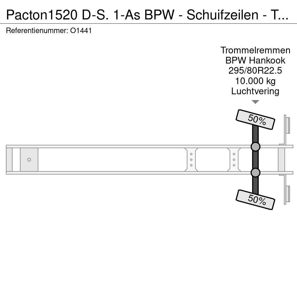 Pacton 1520 D-S. 1-As BPW - Schuifzeilen - Trommelremmen Semirremolques con caja de lona