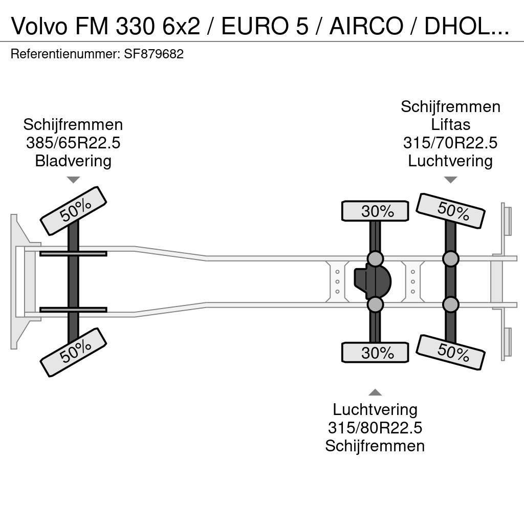 Volvo FM 330 6x2 / EURO 5 / AIRCO / DHOLLANDIA 2500kg / Camión con caja abierta