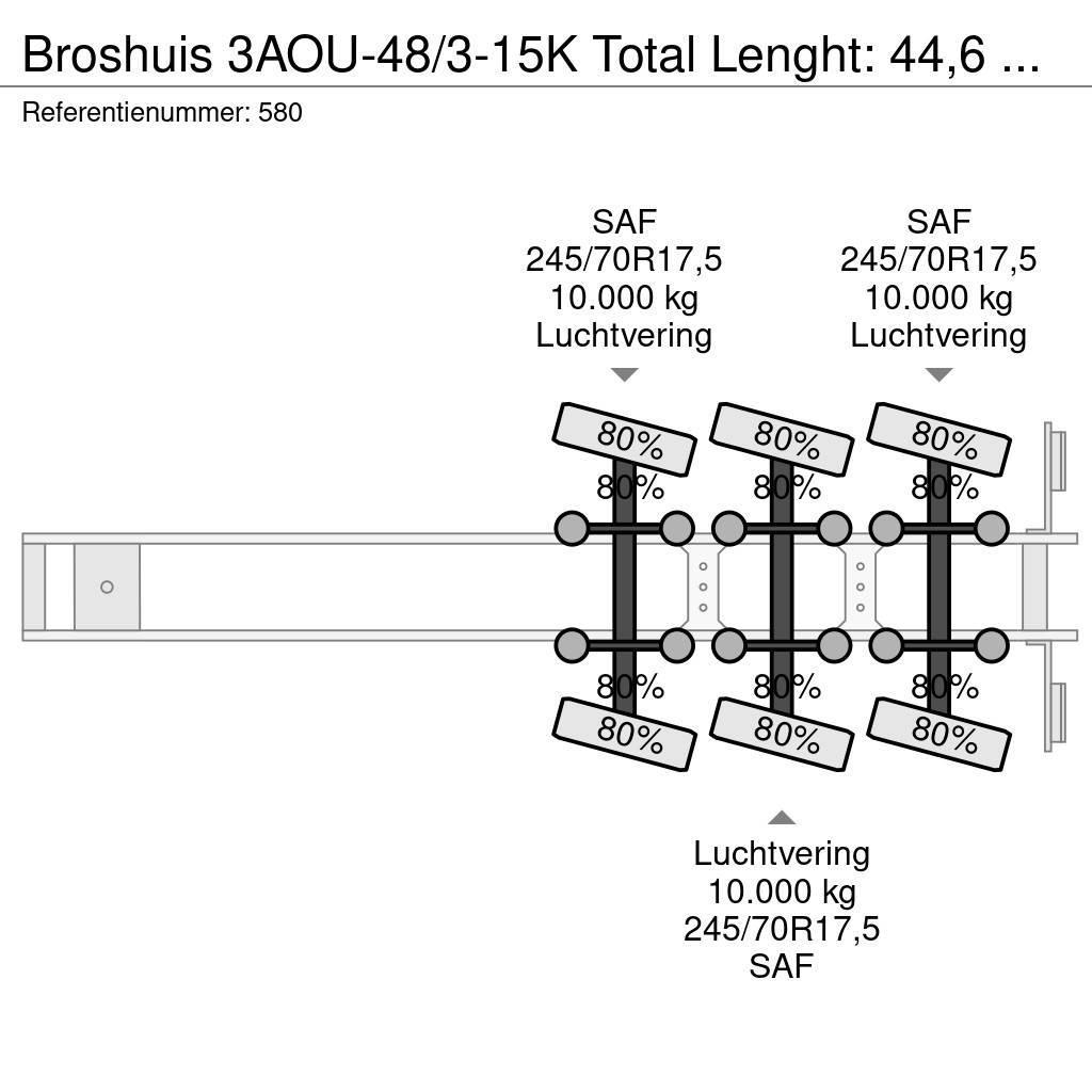 Broshuis 3AOU-48/3-15K Total Lenght: 44,6 Meter Wing Carrie Semirremolques de plataformas planas/laterales abatibles