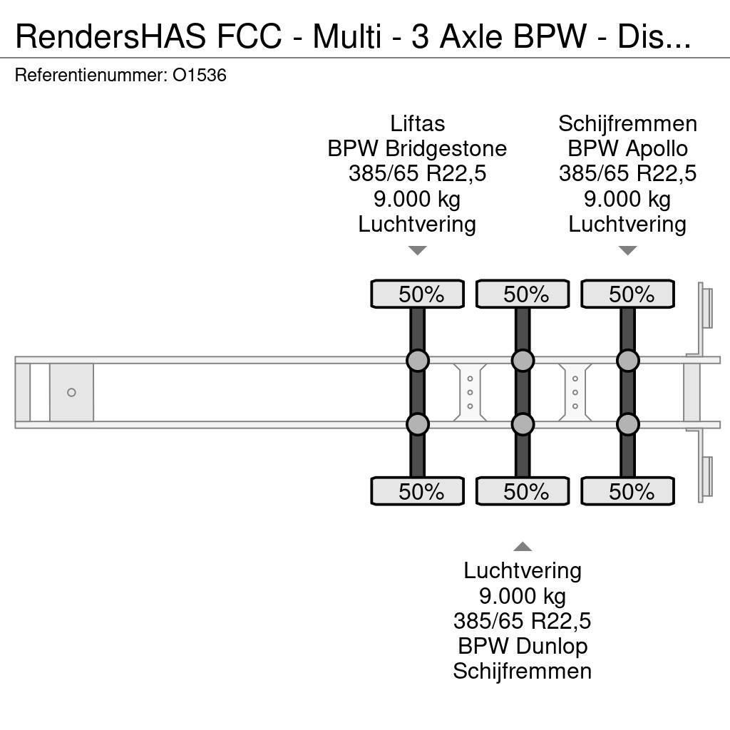Renders HAS FCC - Multi - 3 Axle BPW - DiscBrakes - LiftAx Semirremolques portacontenedores