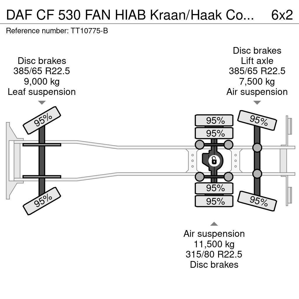 DAF CF 530 FAN HIAB Kraan/Haak Combikeuring 12-2030 Grúas todo terreno