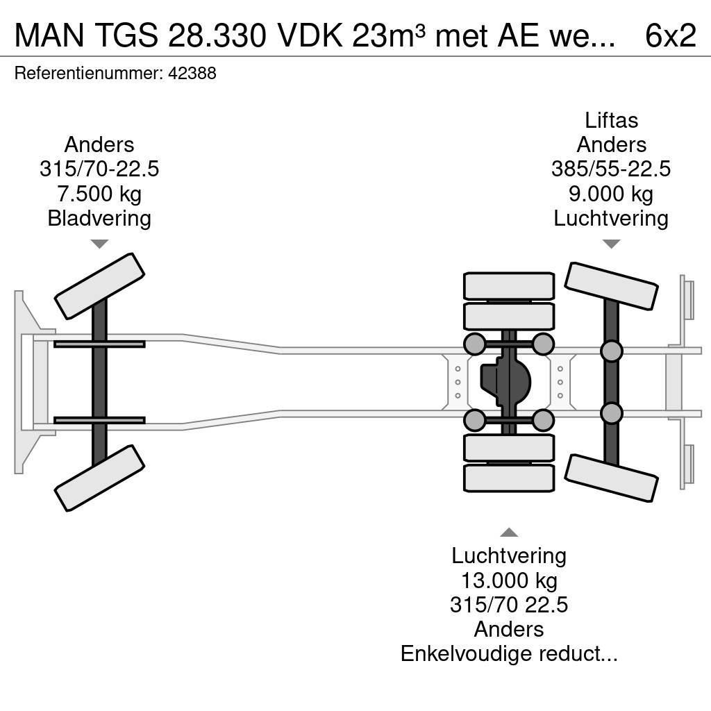 MAN TGS 28.330 VDK 23m³ met AE weegsysteem Camiones de basura