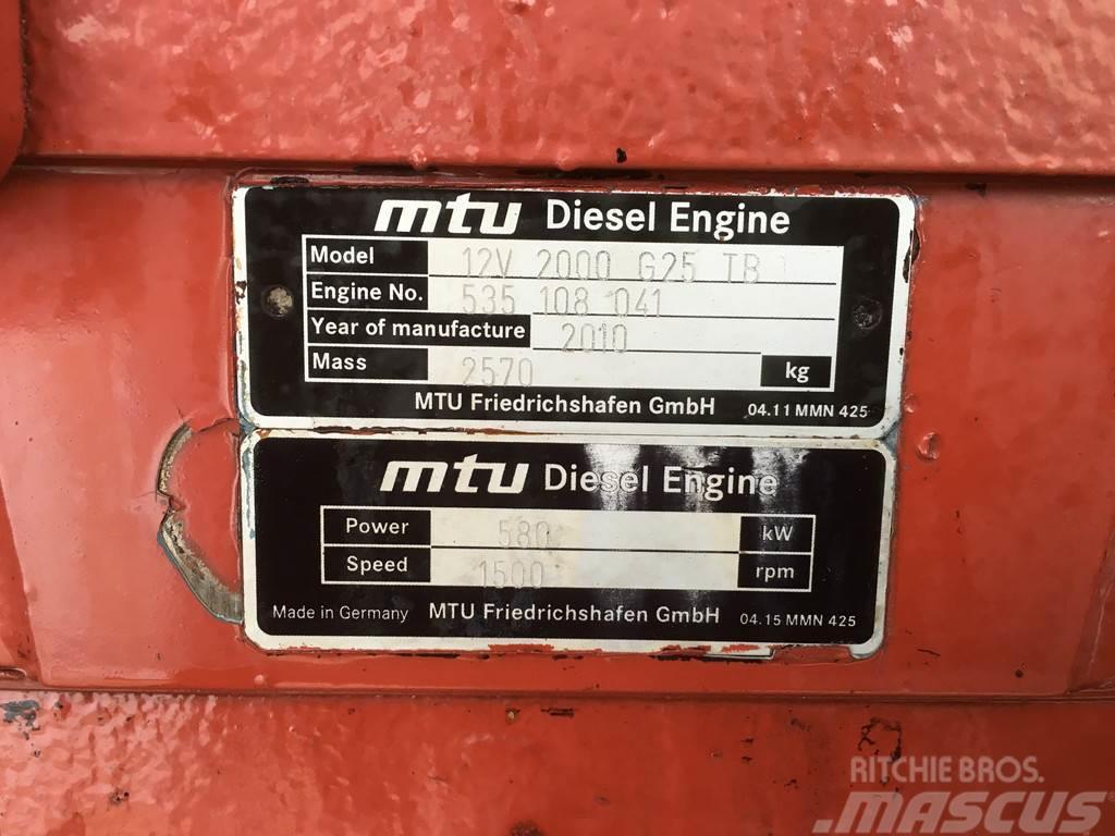 MTU 12V2000G25TB GENERATOR 625KVA USED Generadores diesel