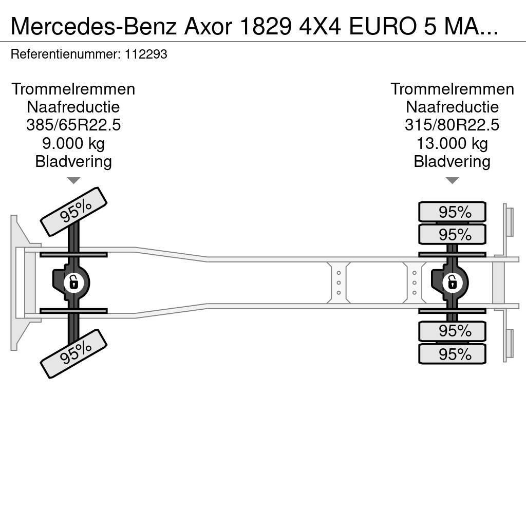 Mercedes-Benz Axor 1829 4X4 EURO 5 MANUAL FULL STEEL LIFT Plataformas sobre camión